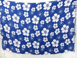 shawls beach cover-ups blue flowers sarong