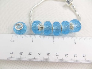 Candy style light blue acrylic rhinestone bead