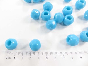 Blue acrylic faceted bead $0.09