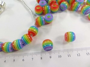 Rainbow acrylic faceted bead