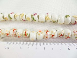 Handpainted mixed design porcelain ceramic beads