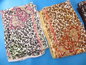 Animal print chiffon scarves