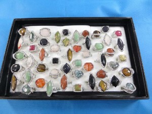 Assorted mixed color gemstone fashion rings