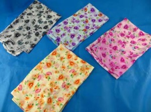 Beautiful flower design chiffon scarves. Soft, silky, half see through, stylish, beautiful colors, trendy designs, light and comfortable to wear. Can be used as a scarf or a hip wrap mini skirt beach cover-up