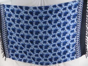 blue flower sarong kanga mundu pareau 