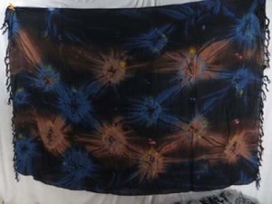 star burst tie dye sarong dark brown dark blue