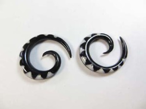 Wholesale Buffalo Horn Earring Spiral Expanders Stretchers Tribal Painting