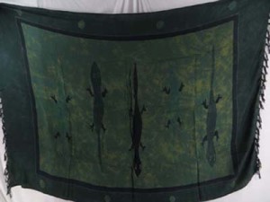 dark green grey gecko sarong