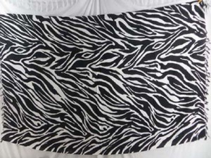sarong pareos zebra animal skin black and white