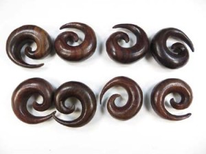 ear stretching jewellery wooden expander heavy gauge sprial