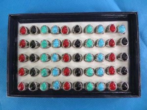 mixed color gemstone fashion rings in antique vintage style