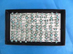 turquoise semi-precious stone jewelry rings