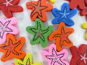 starfish wooden button flatback applique embellishment for scrapbooking