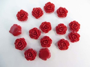 resin red rose flower flatback applique embellishment for scrapbooking