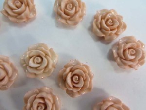 resin peach color rose flower flatback applique embellishment for scrapbooking