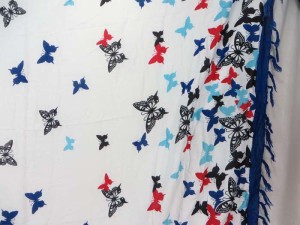 blue edge flying butterfly sarong