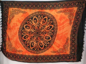 interlaced knotwork orange yellow mandala celtic sarong