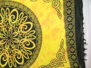 interlaced knotwork yellow mandala celtic sarong