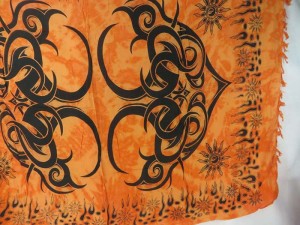 hippie fashion orange large tattoo tribe kanga pareo