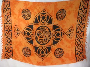 orange yellow sarong celtic intricate knotwork