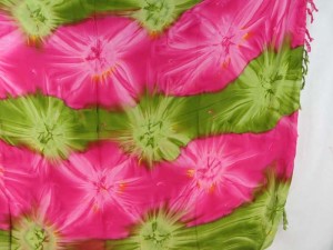green pink star burst tie dye sarong