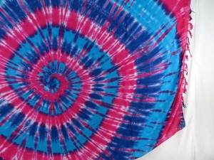 pink blue swirl tie dye sarong beach wrap swimwear cover up hippy clothing