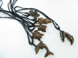 resin pendant hippie gothic necklaces with adjustable black cord