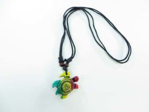 resin pendant rasta necklaces with adjustable black cord