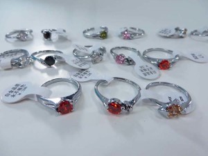 mix color cz crystal fashion rings, mixed sizes between 6 to 10