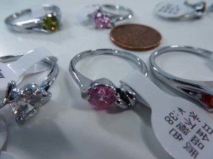 mix color cz crystal fashion rings, mixed sizes between 6 to 10