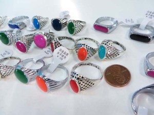 vintage style enamel fashion rings, mixed sizes between 6 to 10