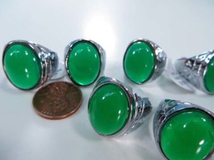 green agate stone fashion ring mixed sizes between 6 to 10