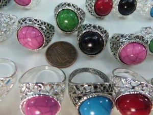 vintage style imiattion gemstone fashion rings, mixed sizes between 6 to 10
