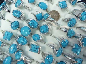 turquoise stone fashion ring mixed sizes between 6 to 10