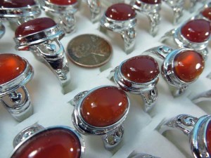 red agate stone fashion ring mixed sizes between 6 to 10