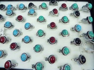antique vintage style turquoise stone fashion ring mixed sizes between 6 to 10