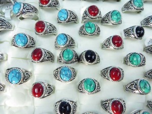antique vintage style turquoise stone fashion ring mixed sizes between 6 to 10