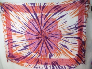 giant daisy mandala on centre tie dye sarong assorted designs randomly picked by our warehouse staffs