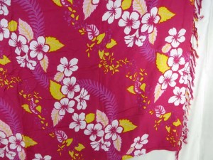 Hawaiian flower lei fuchsia sarong