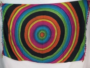 black rainbow large circles sarong
