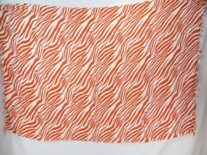 orange on white zebra print sarong