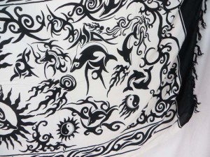 white black tattoo primitive tribe designs sarong dress tankini cover-up