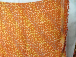 double processs orange brown sarong mini flowers