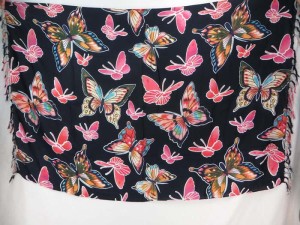 black pink butterfly sarong