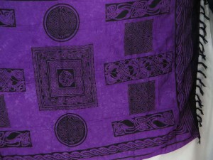 purple celtic sarongs knotwork wall hangings hippie shawls
