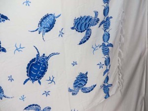 blue sea turtle Tropical Cruise Beach Sarong Wrap Dress