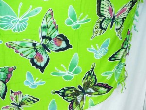 Green butterfly sarong summer dress beach cover up