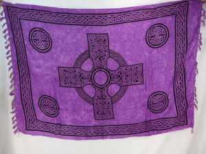 purple interlaced knotwork celtic cross sarong