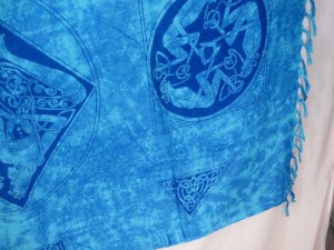 blue triangles women Celtic symbol knots altar clothes sarong wrap