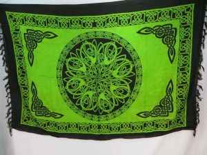 green Celtic symbol knots mandala altar clothes sarong wrap